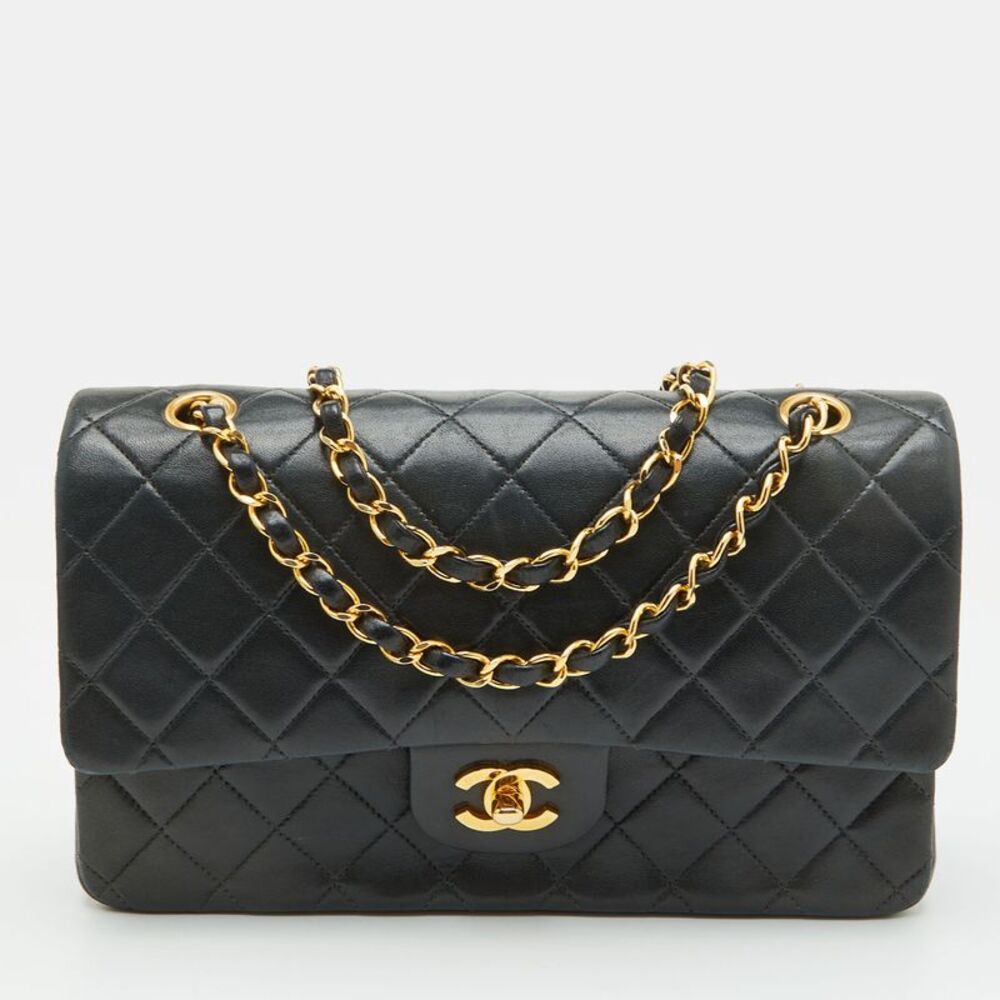 Chanel Classic Double Flap Medium Black Quilted Leather Shoulder Bag